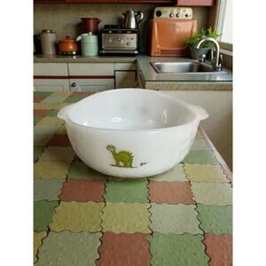 FireKing Anchor Hocking Cereal Bowl Johnny Hart Grog Dinosaur Caveman